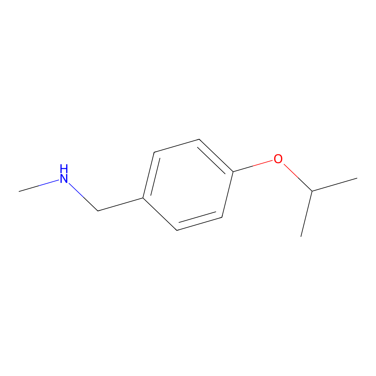 1-(4-Isopropoxyphenyl)-N-methylmethanamine molecular structure, CAS 41690-88-4