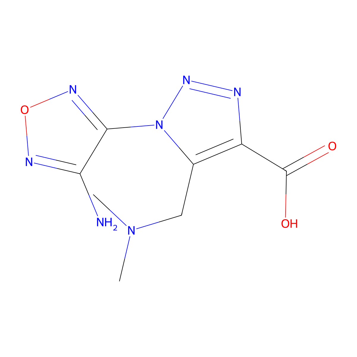 1-(4-Amino-1,2,5-oxadiazol-3-YL)-5-[(dimethyl-amino)methyl]-1H-1,2,3-triazole-4-carboxylic acid molecular structure, CAS 416900-88-4