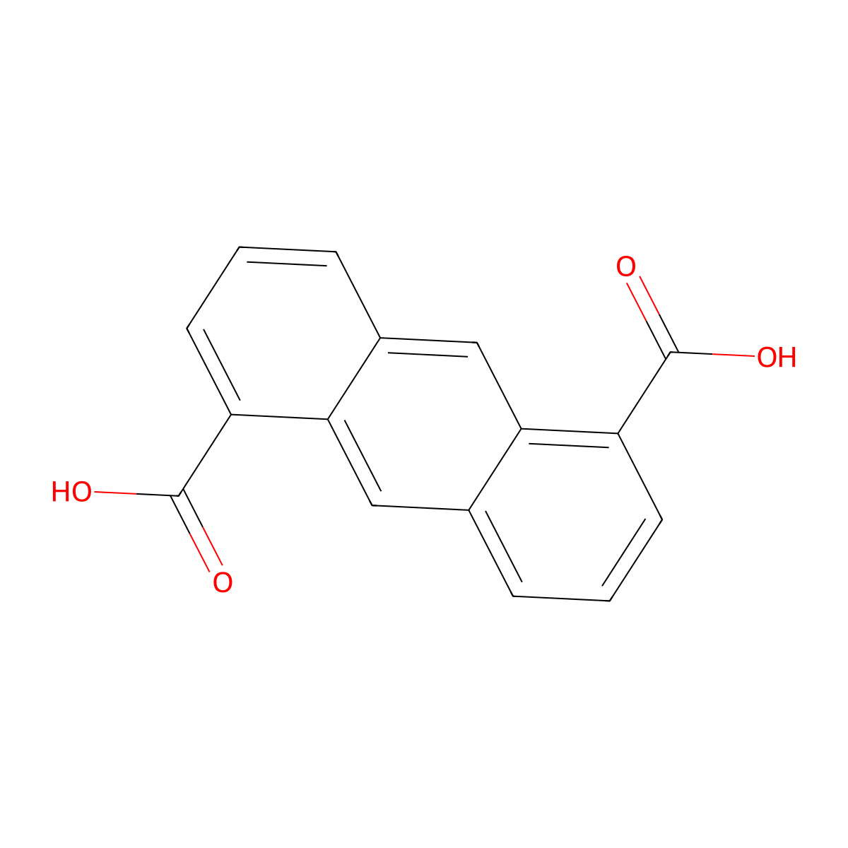 Anthracene-1,5-dicarboxylic acid molecular structure, CAS 41694-83-1