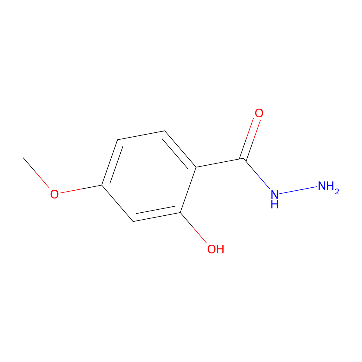 2-Hydroxy-4-methoxybenzohydrazide molecular structure, CAS 41697-08-9