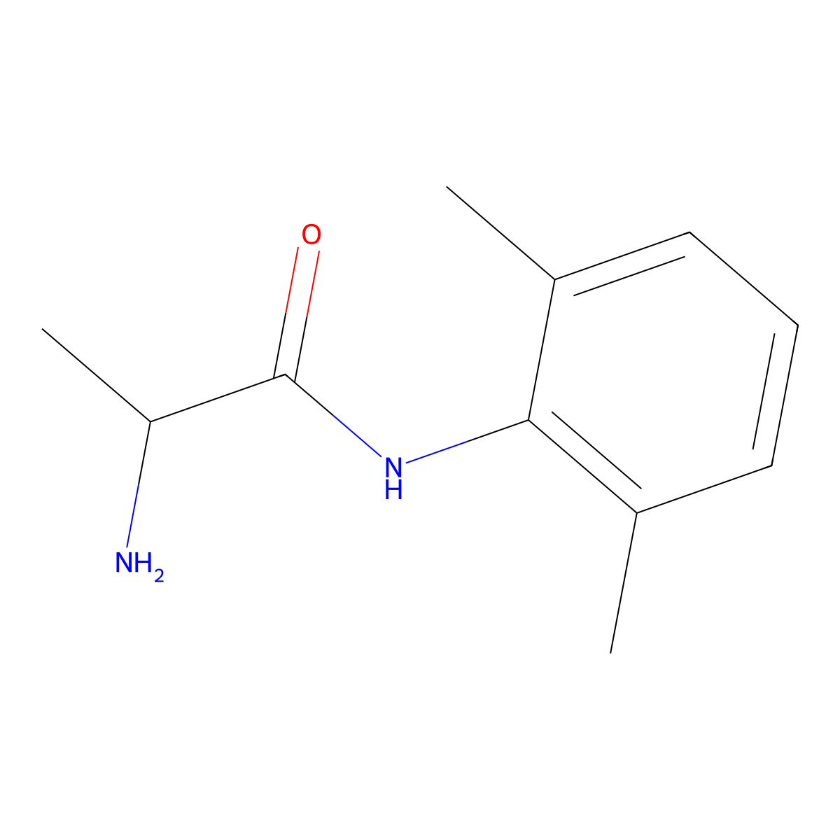 Tocainide molecular structure, CAS 41708-72-9
