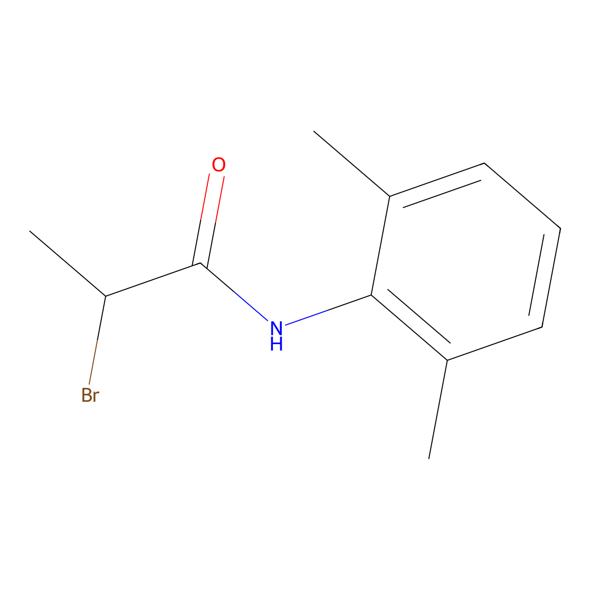 2-Bromo-N-(2,6-dimethylphenyl)propanamide molecular structure, CAS 41708-73-0
