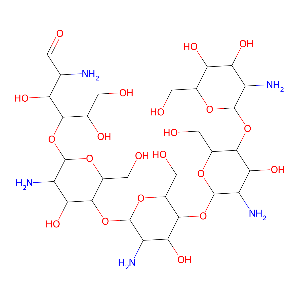 Chitopentaose molecular structure, CAS 41708-94-5