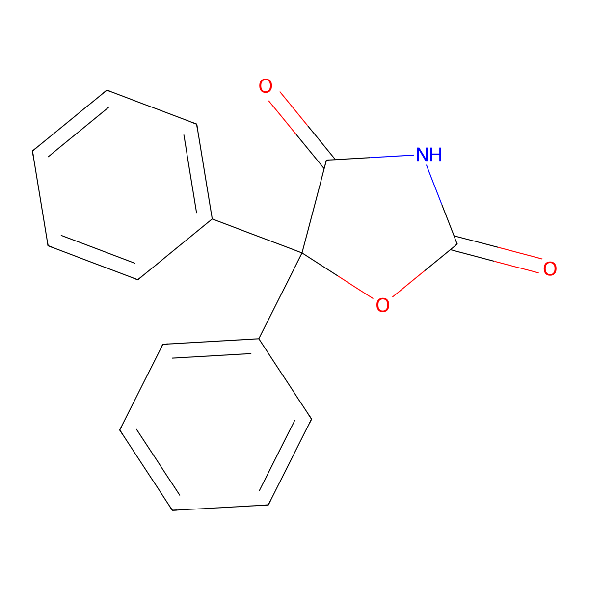 5,5-Diphenyl-2,4-oxazolidinedione molecular structure, CAS 4171-11-3