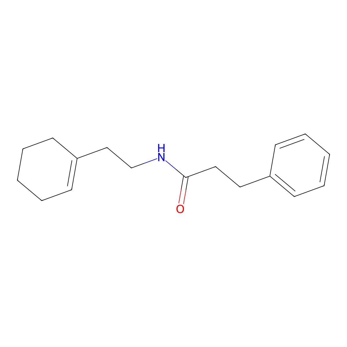 N-[2-(1-cyclohexen-1-yl)ethyl]-3-phenylpropanamide molecular structure, CAS 41712-53-2