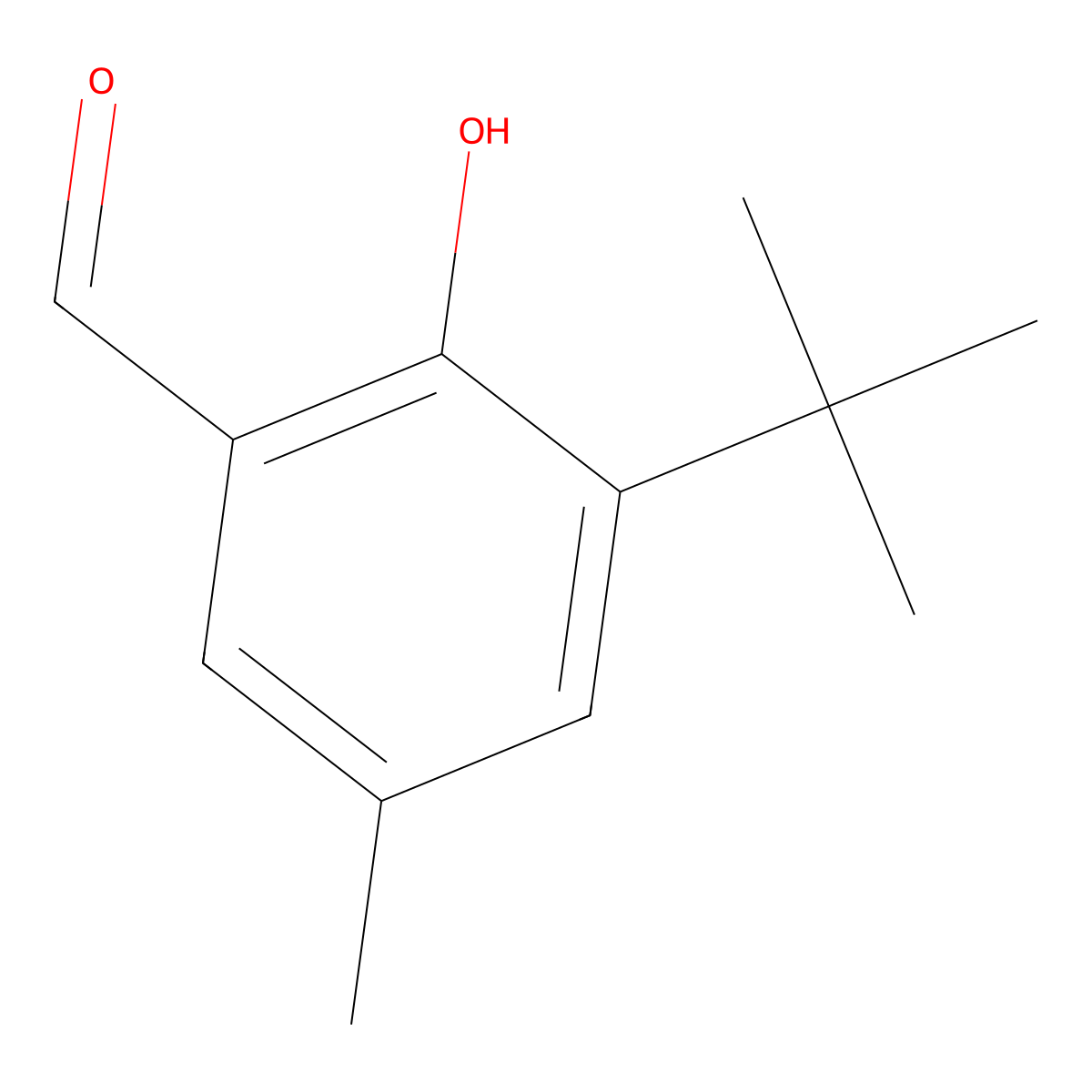 3-Tert-butyl-2-hydroxy-5-methylbenzaldehyde molecular structure, CAS 41715-31-5
