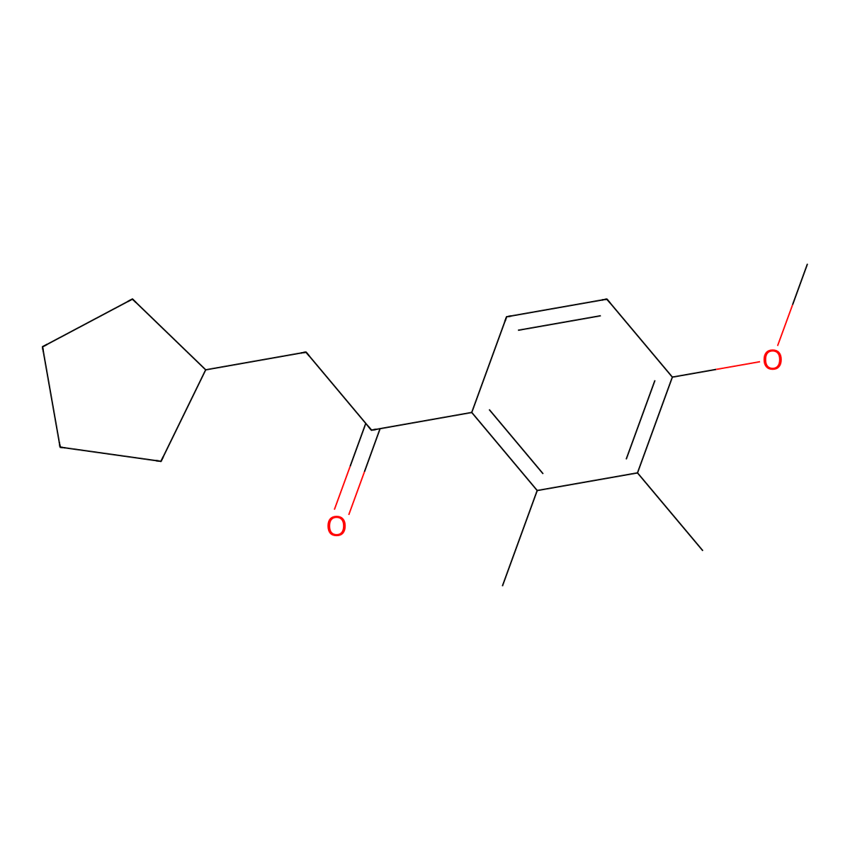 2-Cyclopentyl-1-(4-methoxy-2,3-dimethylphenyl)ethanone molecular structure, CAS 41715-81-5