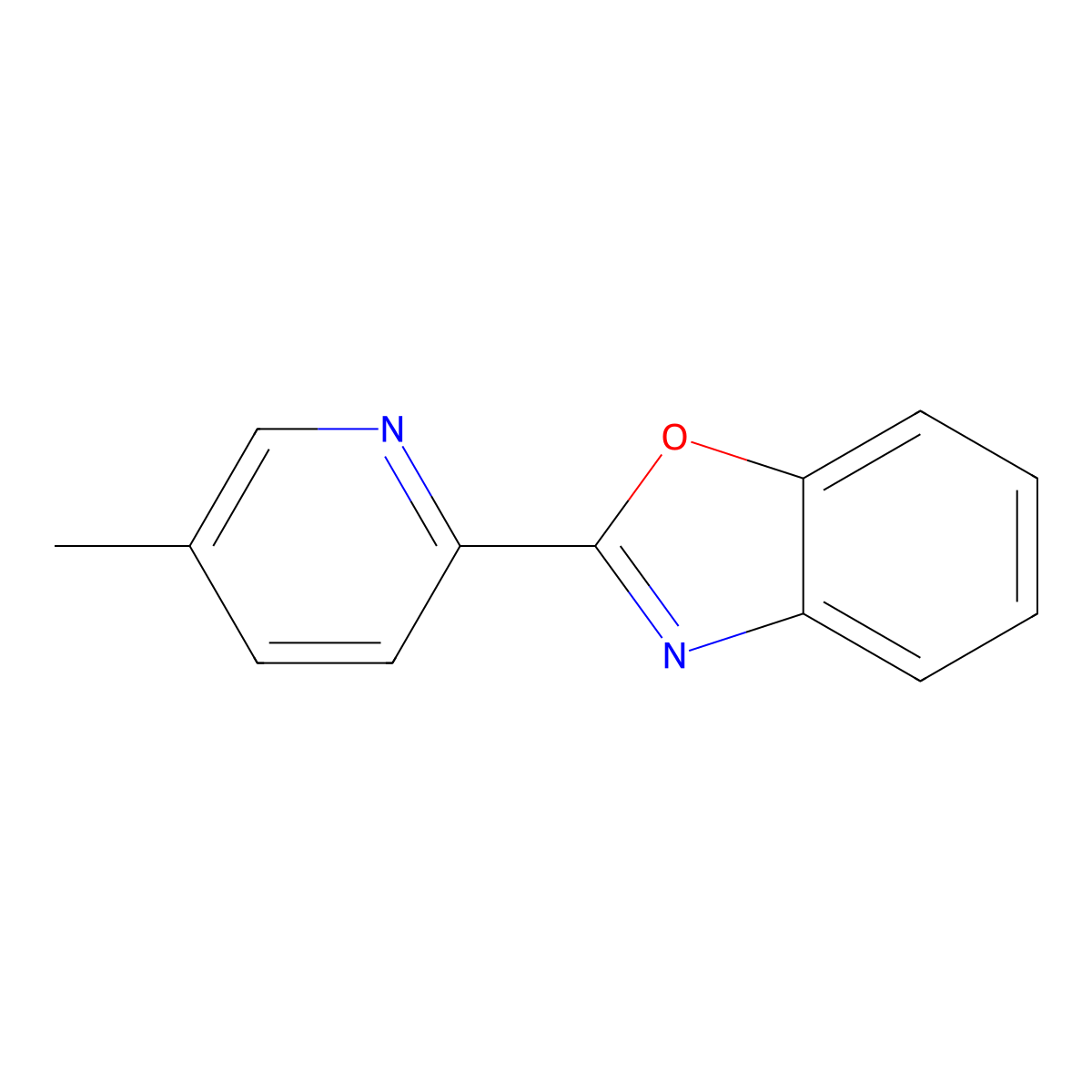2-(5-Methyl-2-pyridinyl)benzoxazole molecular structure, CAS 41716-19-2