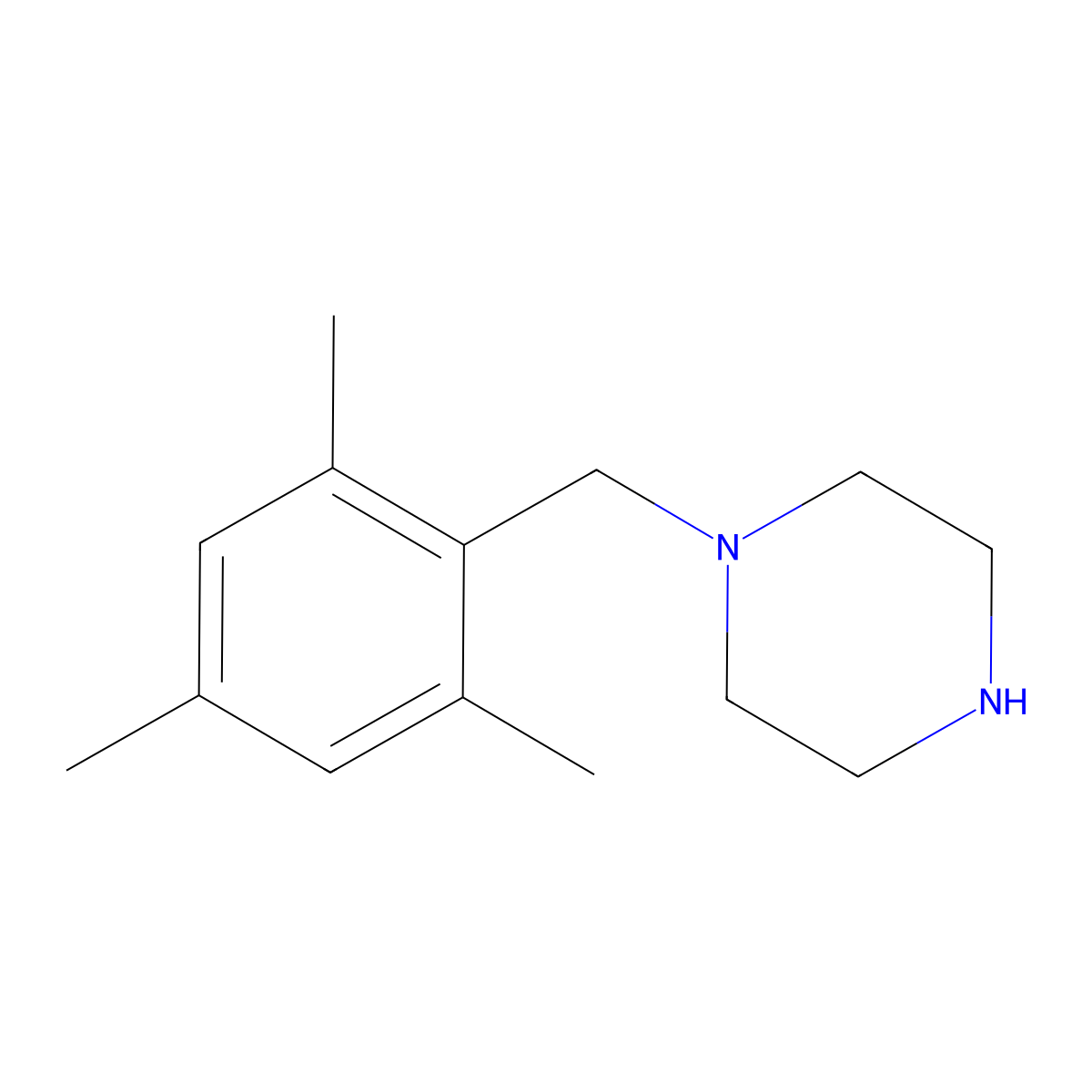 1-(2,4,6-Trimethylbenzyl)piperazine molecular structure, CAS 41717-26-4