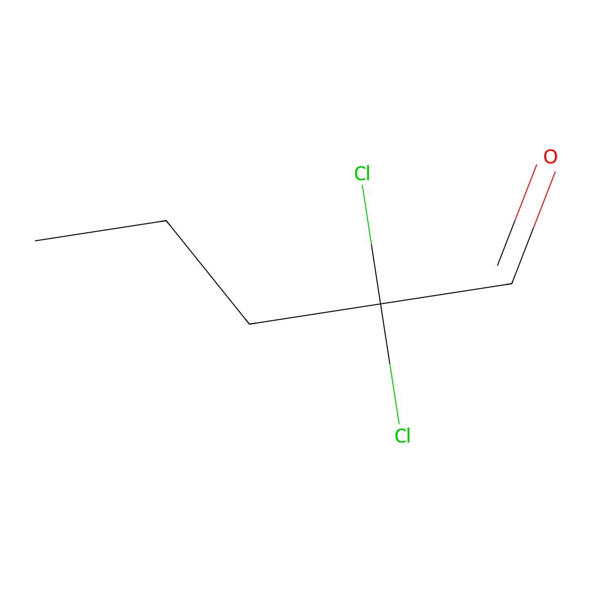 2,2-Dichloropentanal molecular structure, CAS 41718-50-7