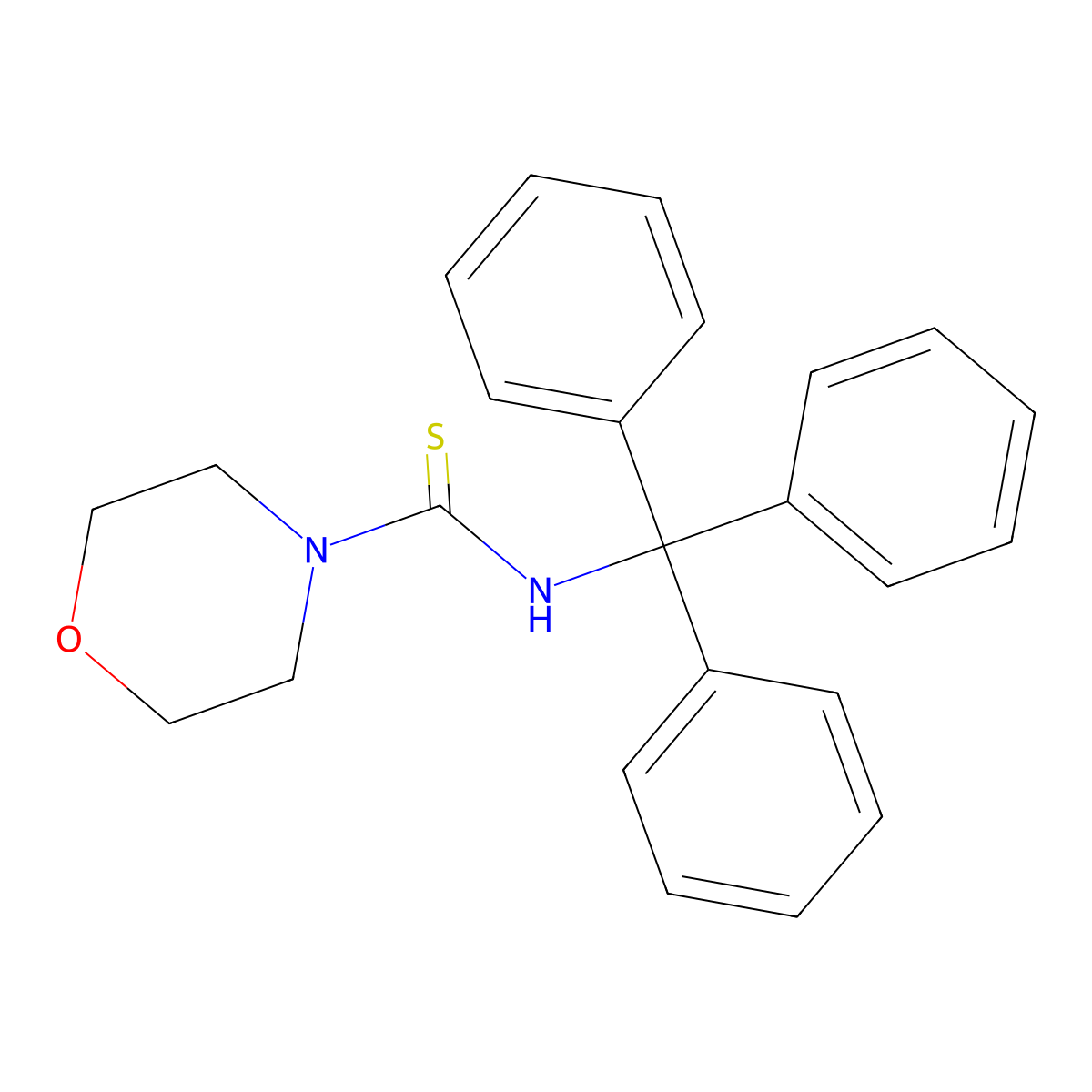 N-tritylmorpholine-4-carbothioamide molecular structure, CAS 4172-17-2