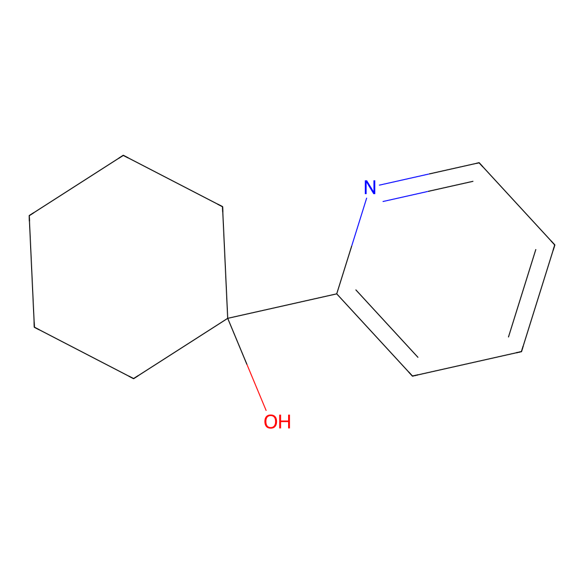 1-(2-Pyridyl)cyclohexan-1-ol molecular structure, CAS 41727-18-8