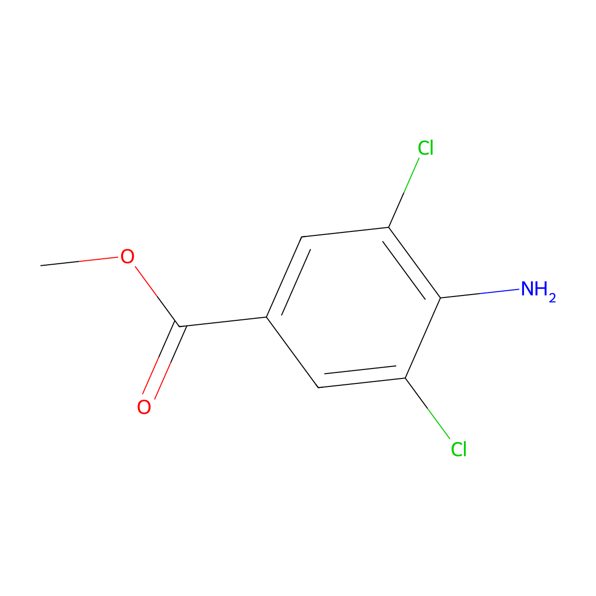 Methyl 4-amino-3,5-dichlorobenzoate molecular structure, CAS 41727-48-4