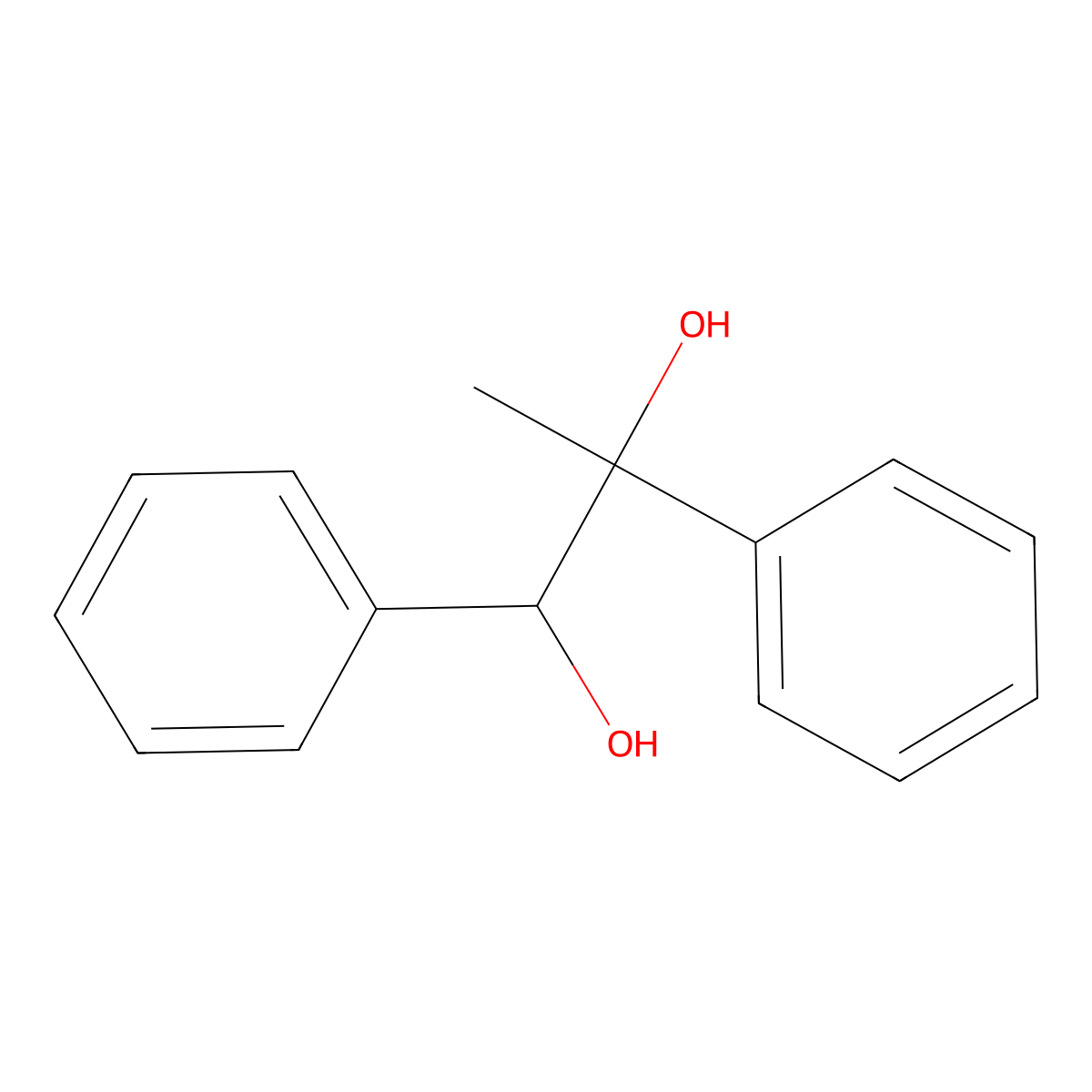 1,2-Diphenylpropane-1,2-diol molecular structure, CAS 41728-16-9