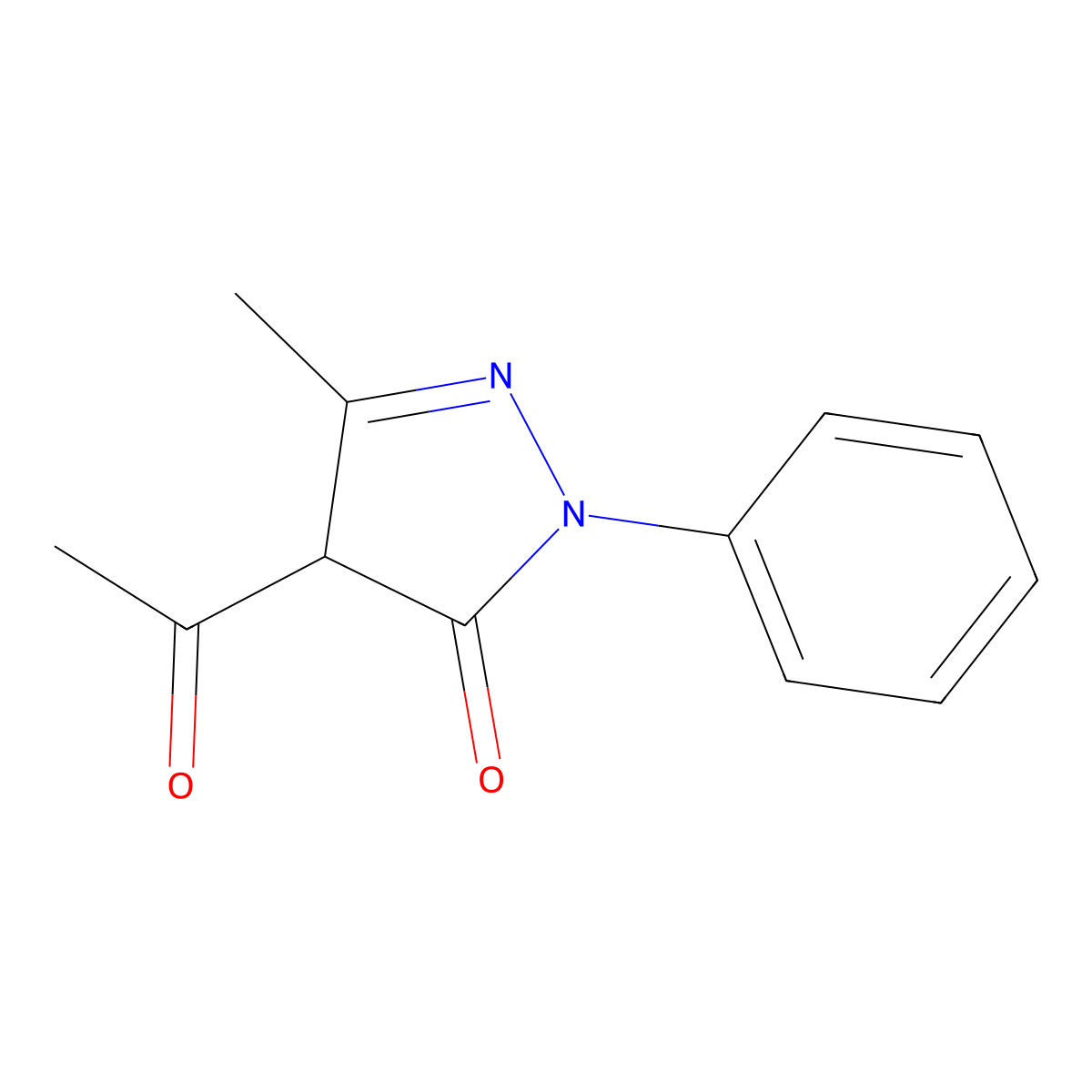 4-acetyl-5-methyl-2-phenyl-4H-pyrazol-3-one molecular structure, CAS 4173-74-4