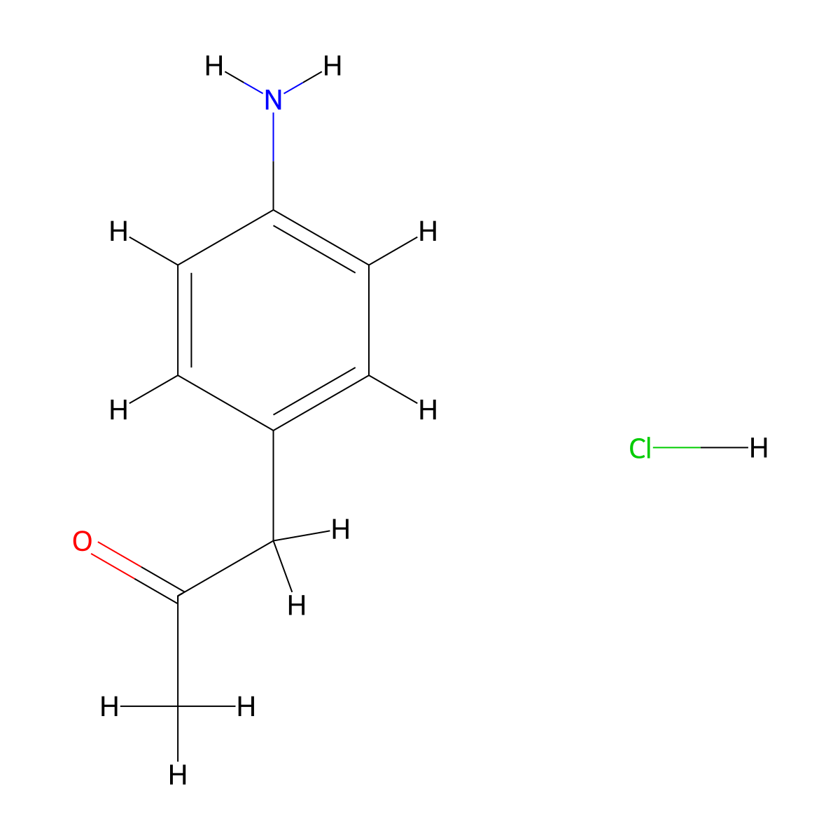 1-(4-Aminophenyl)propan-2-one;hydrochloride molecular structure, CAS 4173-85-7
