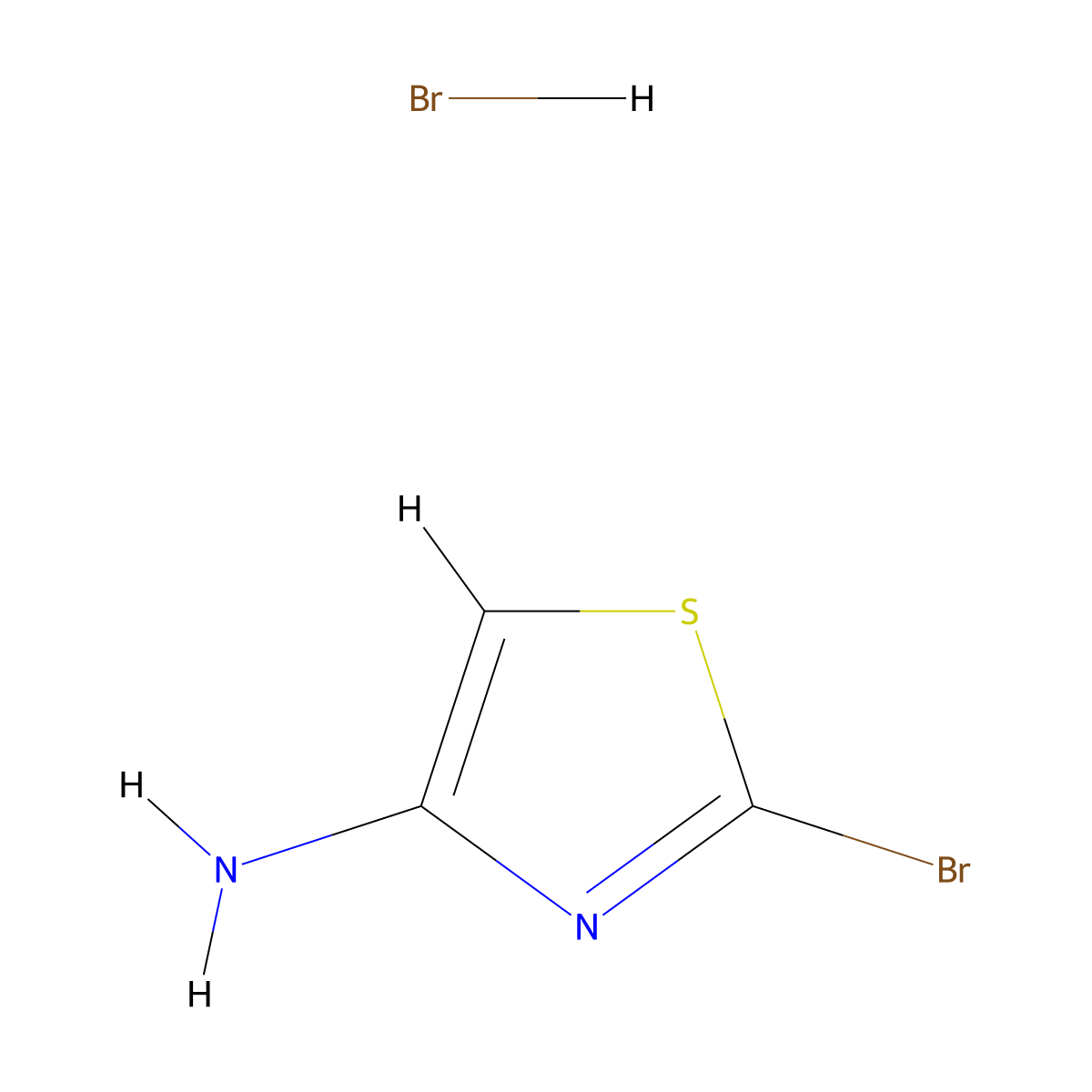 2-Bromo-1,3-thiazol-4-amine--hydrogen bromide (1/1) molecular structure, CAS 41731-35-5