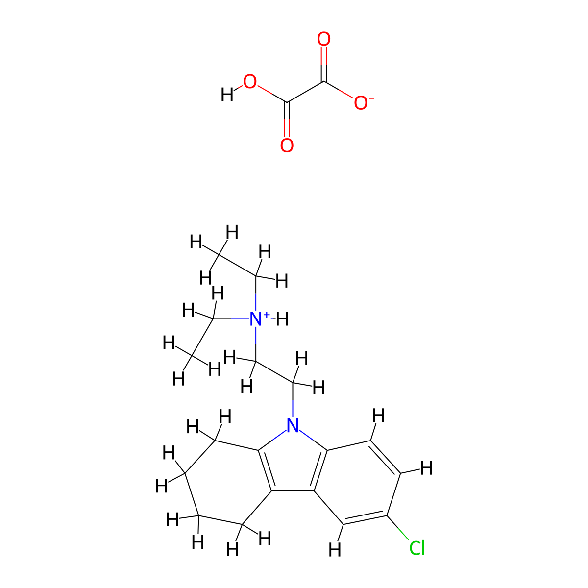 Carbazole, 1,2,3,4-tetrahydro-6-chloro-9-(2-diethylaminoethyl)-, oxalate molecular structure, CAS 41734-60-5