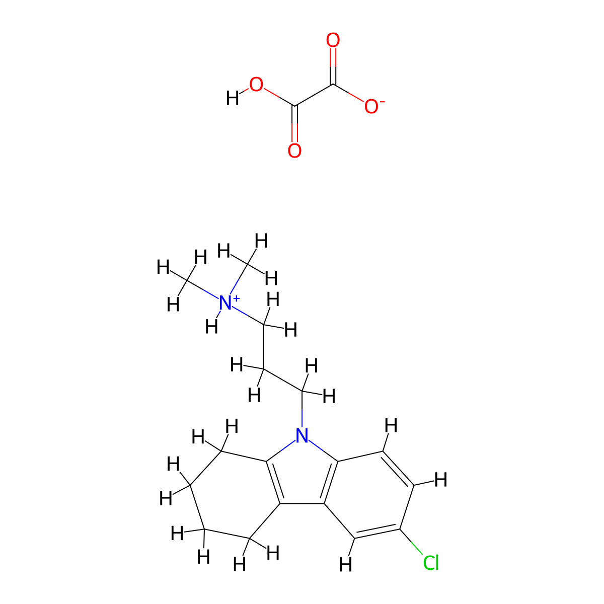 Carbazole, 1,2,3,4-tetrahydro-6-chloro-9-(3-dimethylaminopropyl)-, oxalate molecular structure, CAS 41734-62-7
