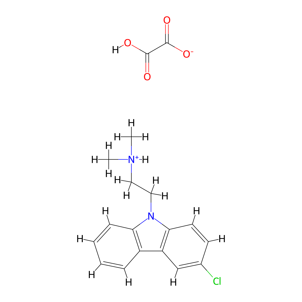 Carbazole, 3-chloro-9-(2-dimethylaminoethyl)-, oxalate molecular structure, CAS 41734-71-8