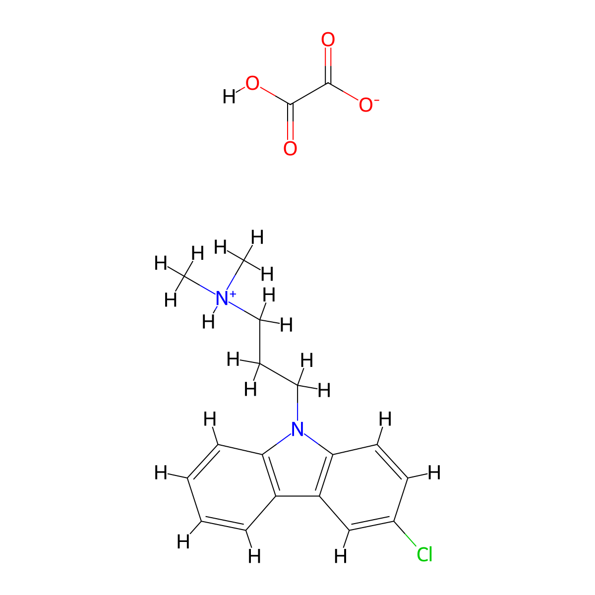 Carbazole, 3-chloro-9-(3-dimethylaminopropyl)-, oxalate molecular structure, CAS 41734-73-0