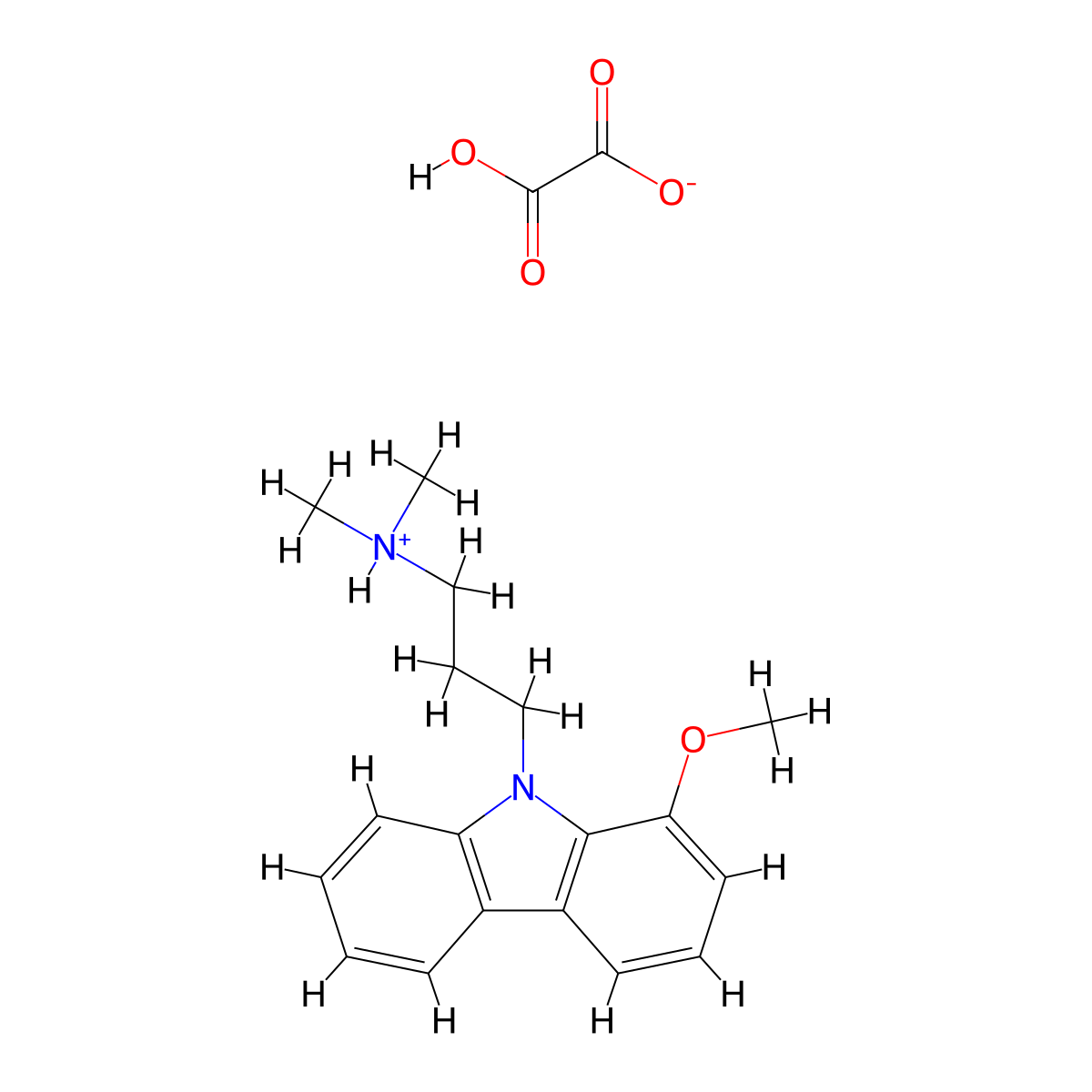 Carbazole, 9-(3-dimethylaminopropyl)-1-methoxy-, oxalate molecular structure, CAS 41734-76-3
