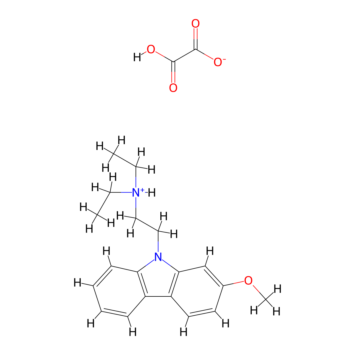 Carbazole, 9-(2-diethylaminoethyl)-2-methoxy-, oxalate molecular structure, CAS 41734-78-5