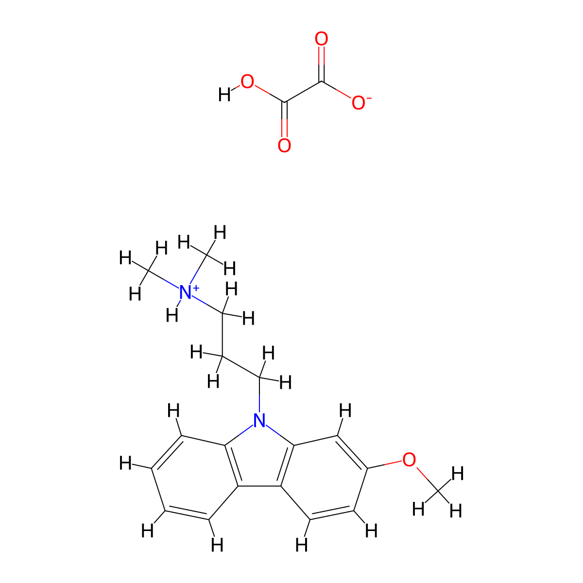 Carbazole, 9-(3-dimethylaminopropyl)-2-methoxy-, oxalate molecular structure, CAS 41734-80-9
