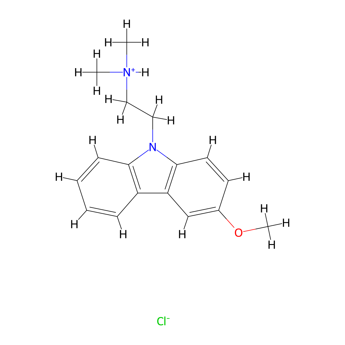 2-(3-Methoxy-9H-carbazol-9-yl)-N,N-dimethylethan-1-amine--hydrogen chloride (1/1) molecular structure, CAS 41734-81-0