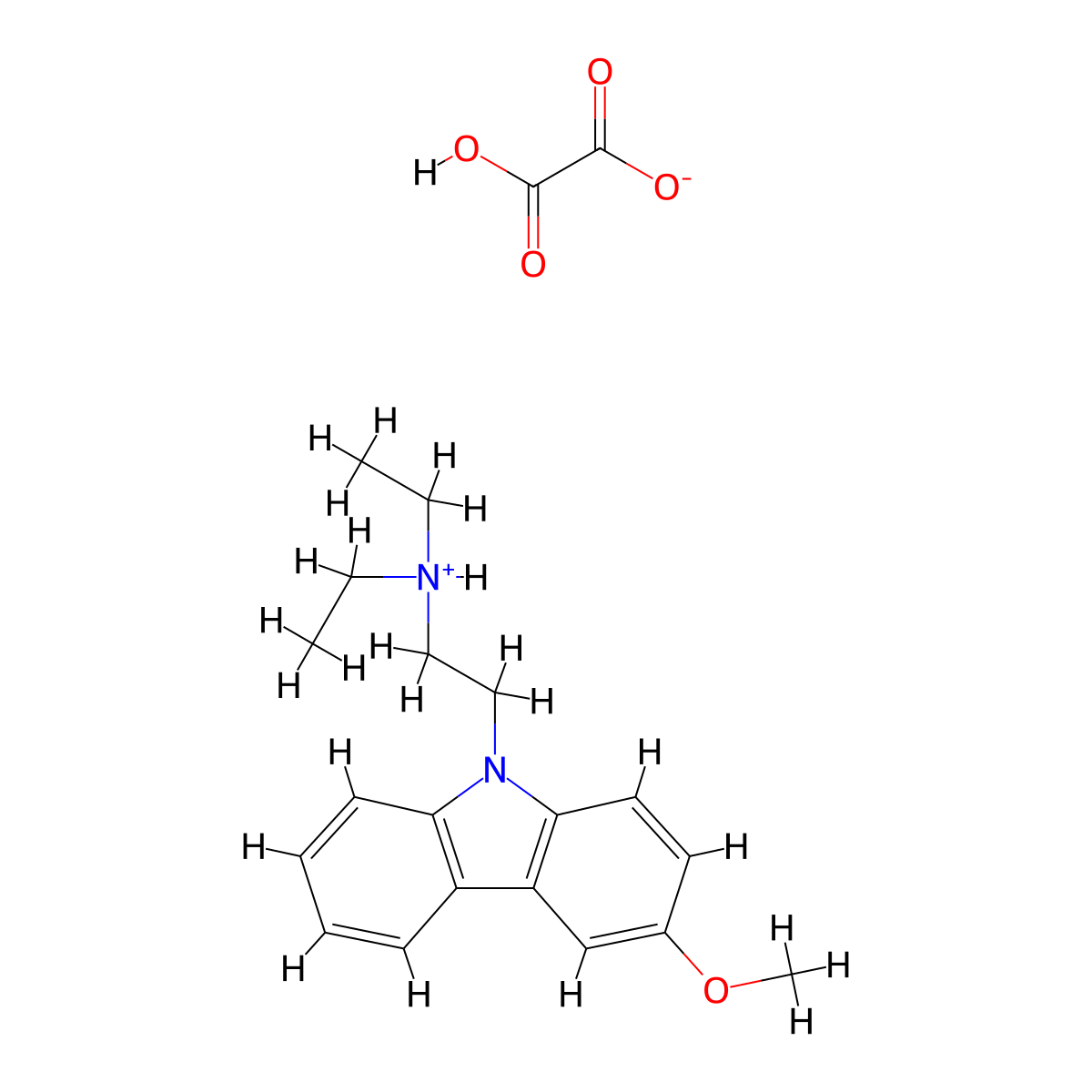 Carbazole, 9-(2-diethylaminoethyl)-3-methoxy-, oxalate molecular structure, CAS 41734-82-1