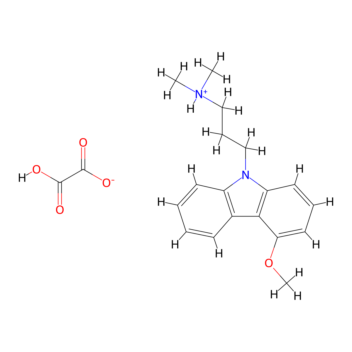 Carbazole, 9-(3-dimethylaminopropyl)-4-methoxy-, oxalate molecular structure, CAS 41734-85-4