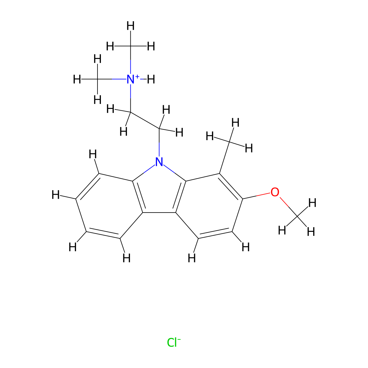 Carbazole, 9-(2-(dimethylamino)ethyl)-2-methoxy-1-methyl-, hydrochloride molecular structure, CAS 41734-90-1