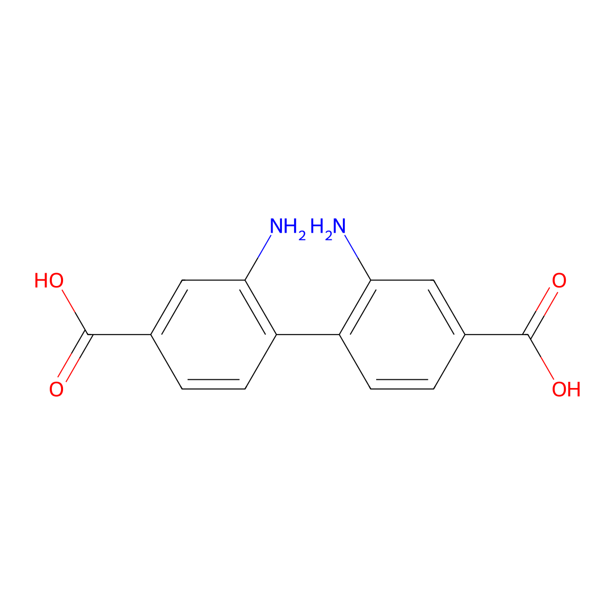 2,2'-Diamino-[1,1'-biphenyl]-4,4'-dicarboxylic acid molecular structure, CAS 41738-56-1