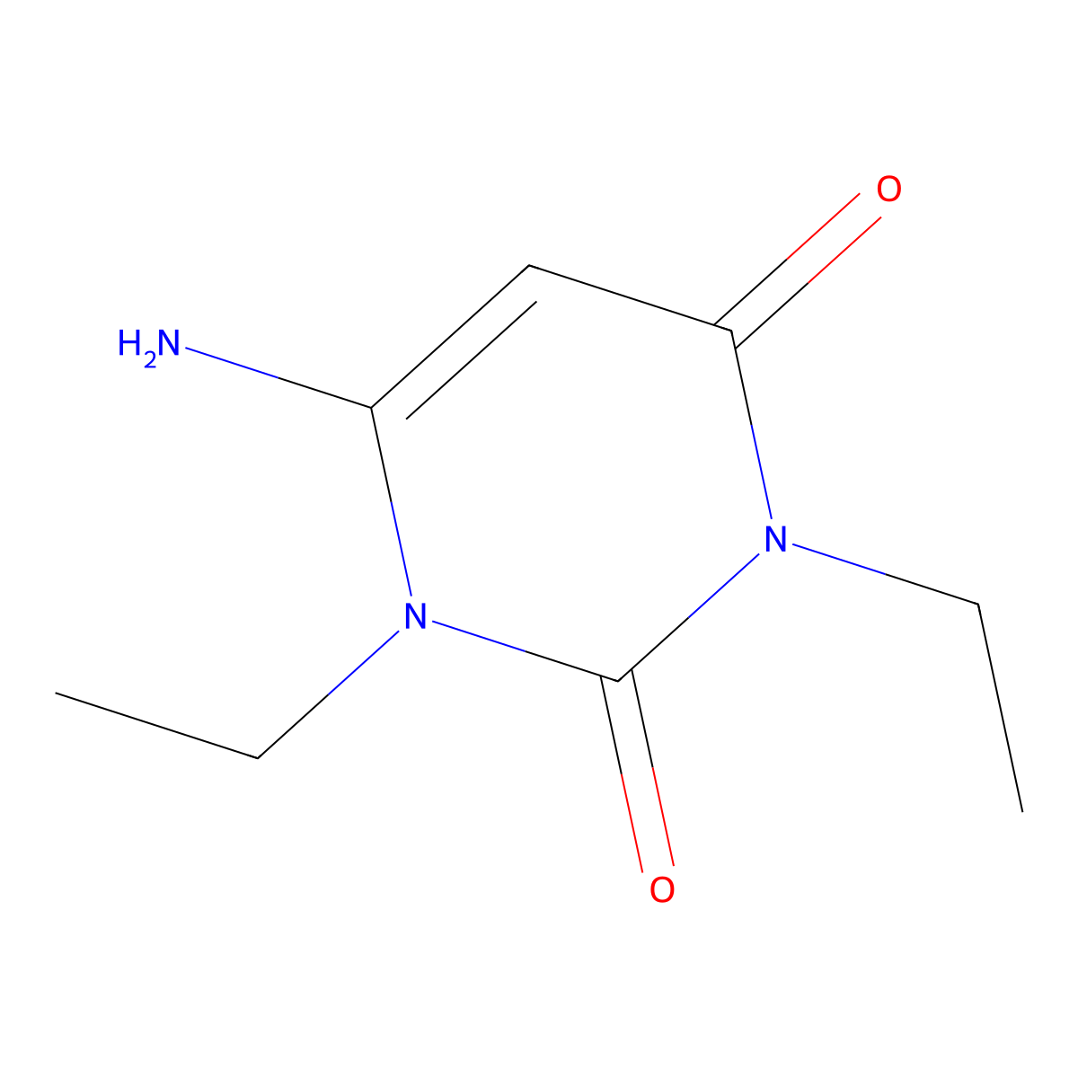 6-Amino-1,3-diethyl-2,4(1H,3H)-pyrimidinedione molecular structure, CAS 41740-15-2