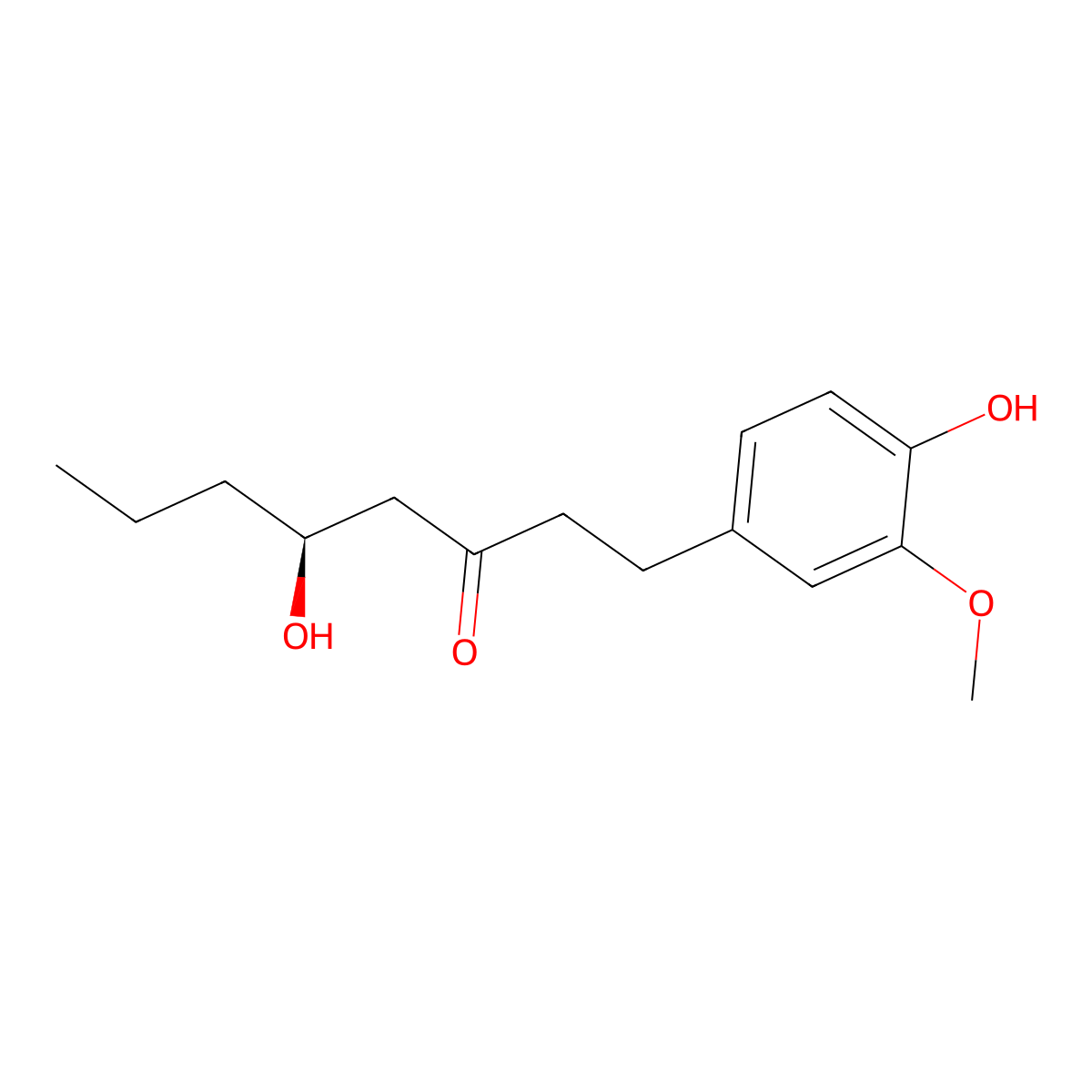 (4)-Gingerol molecular structure, CAS 41743-68-4