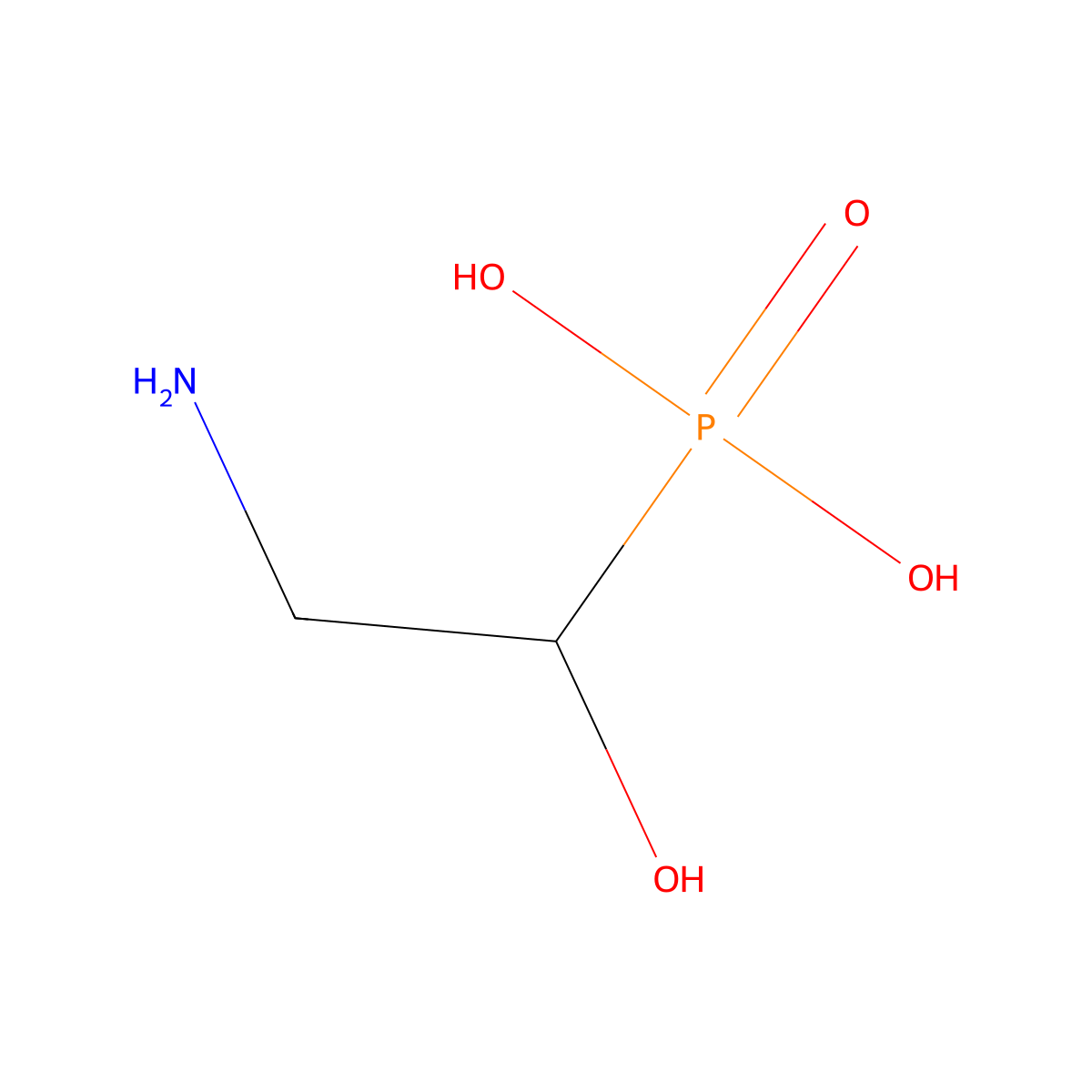 (2-Amino-1-hydroxyethyl)phosphonate molecular structure, CAS 41744-58-5