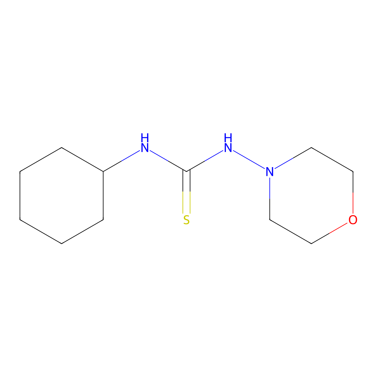 1-Cyclohexyl-3-morpholin-4-ylthiourea molecular structure, CAS 41745-28-2