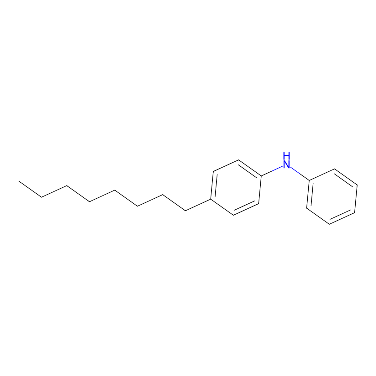 4-Octyl-N-phenylaniline molecular structure, CAS 4175-37-5