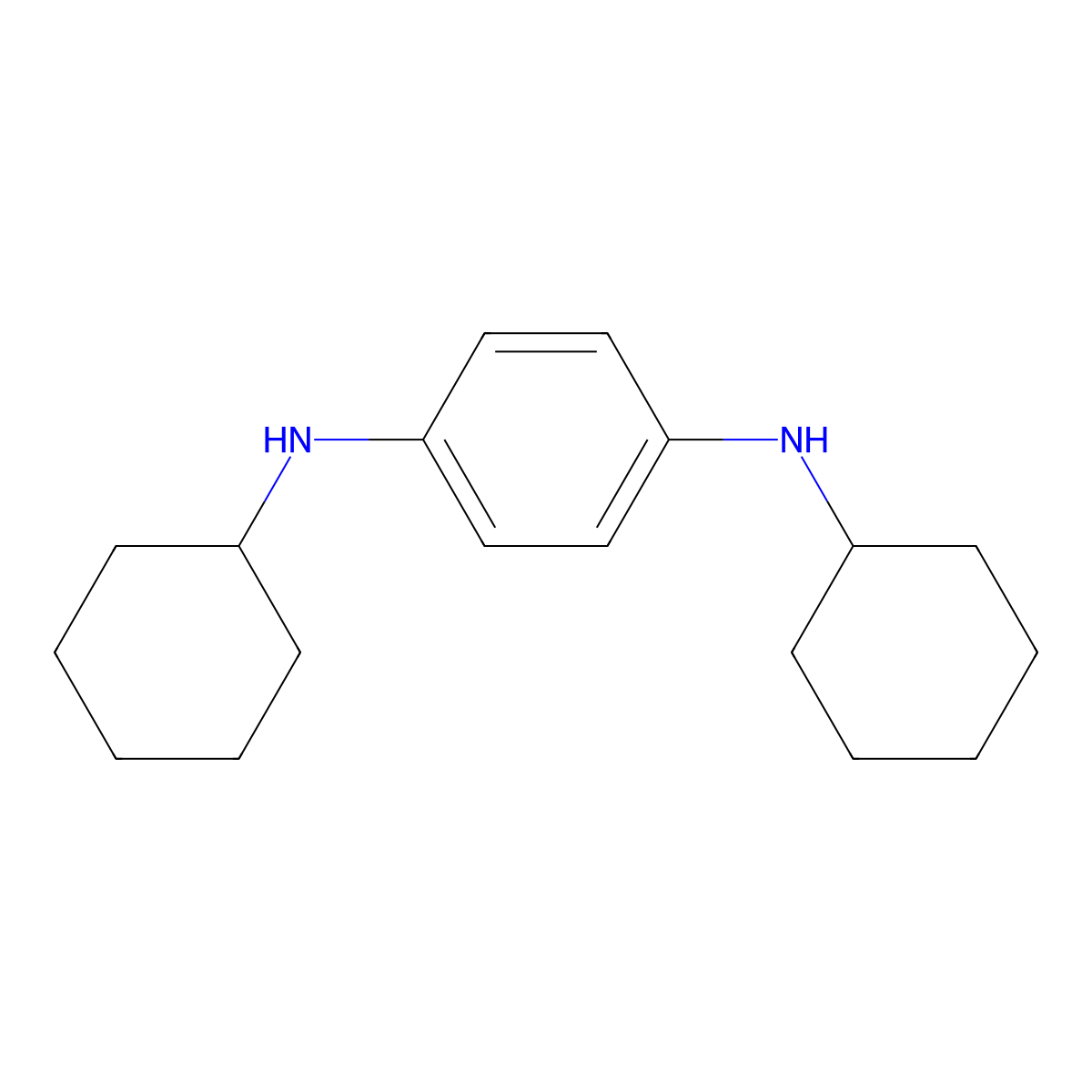 N1,N4-Dicyclohexyl-1,4-benzenediamine molecular structure, CAS 4175-38-6