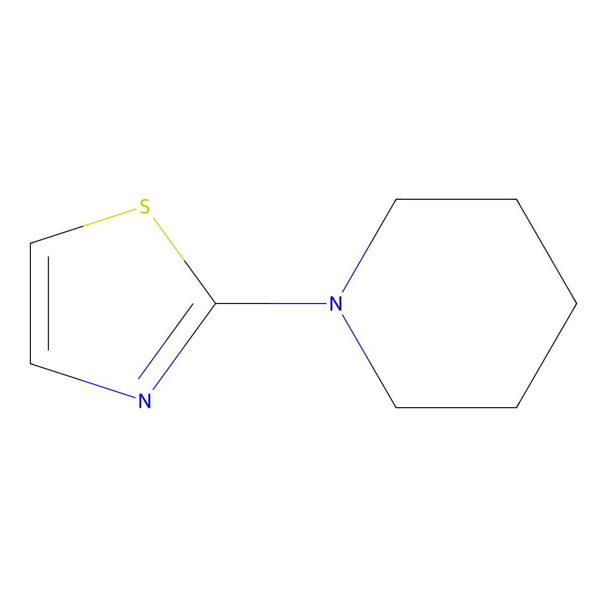 1-(1,3-Thiazol-2-yl)piperidine molecular structure, CAS 4175-70-6