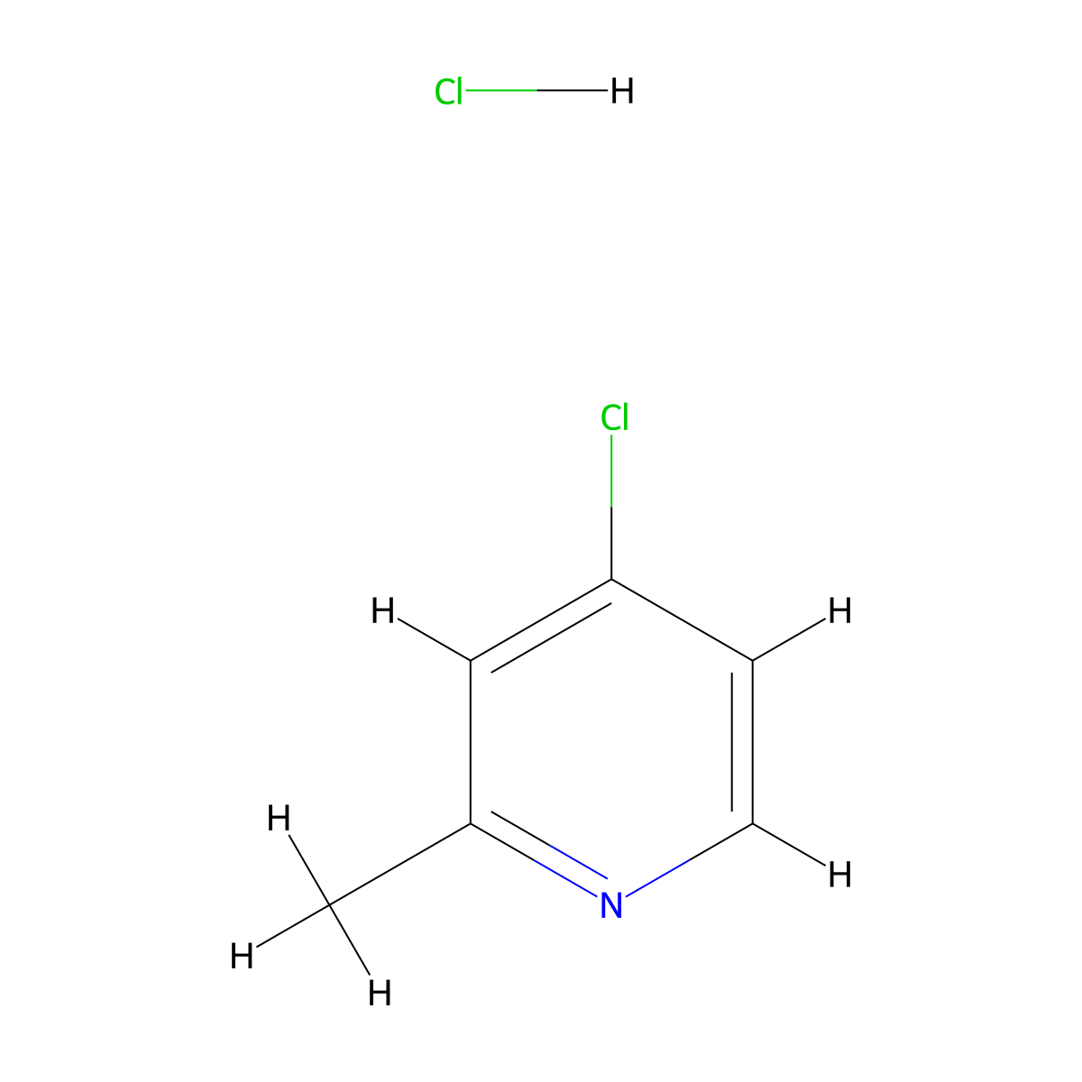 4-Chloro-2-methylpyridine hydrochloride molecular structure, CAS 41753-34-8