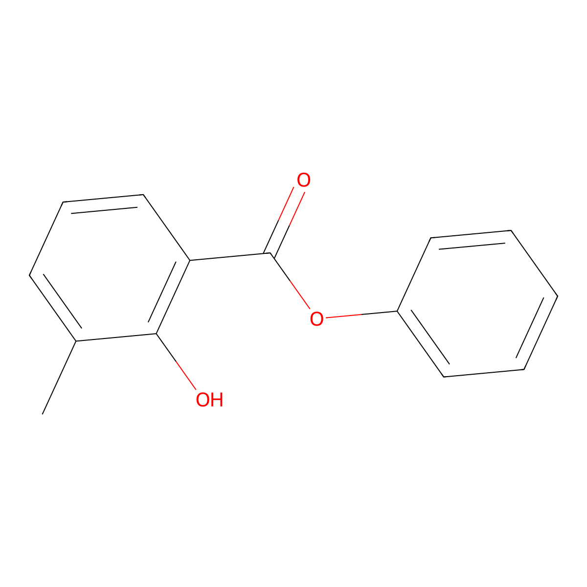Phenyl 2-hydroxy-3-methylbenzoate molecular structure, CAS 41755-73-1