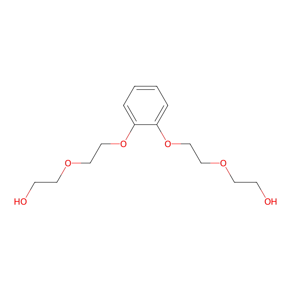 2-[2-[2-[2-(2-Hydroxyethoxy)ethoxy]phenoxy]ethoxy]ethanol molecular structure, CAS 41757-99-7