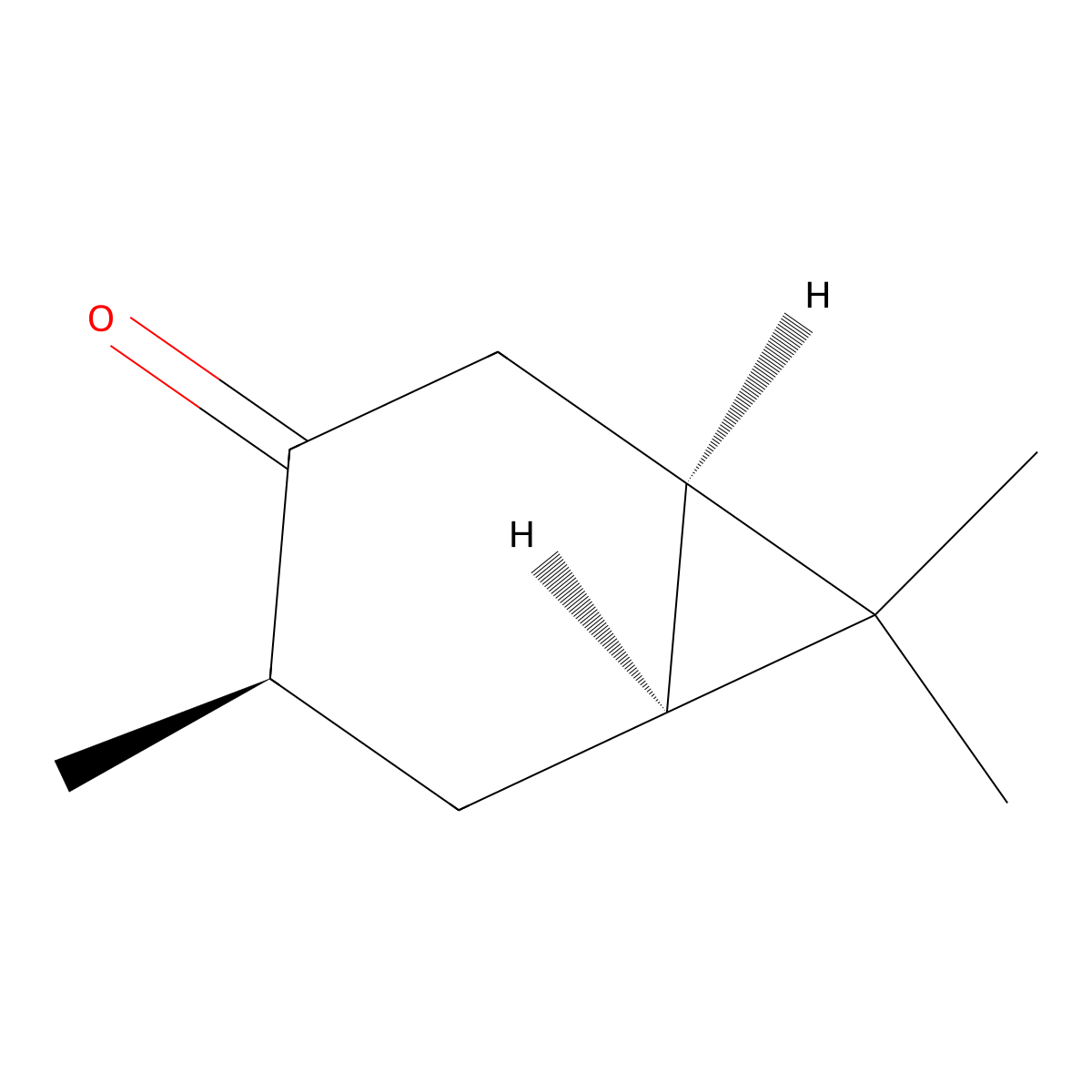 (1R-(1alpha,4beta,6beta))-4,7,7-trimethylbicyclo(4.1.0)heptan-3-one molecular structure, CAS 4176-01-6