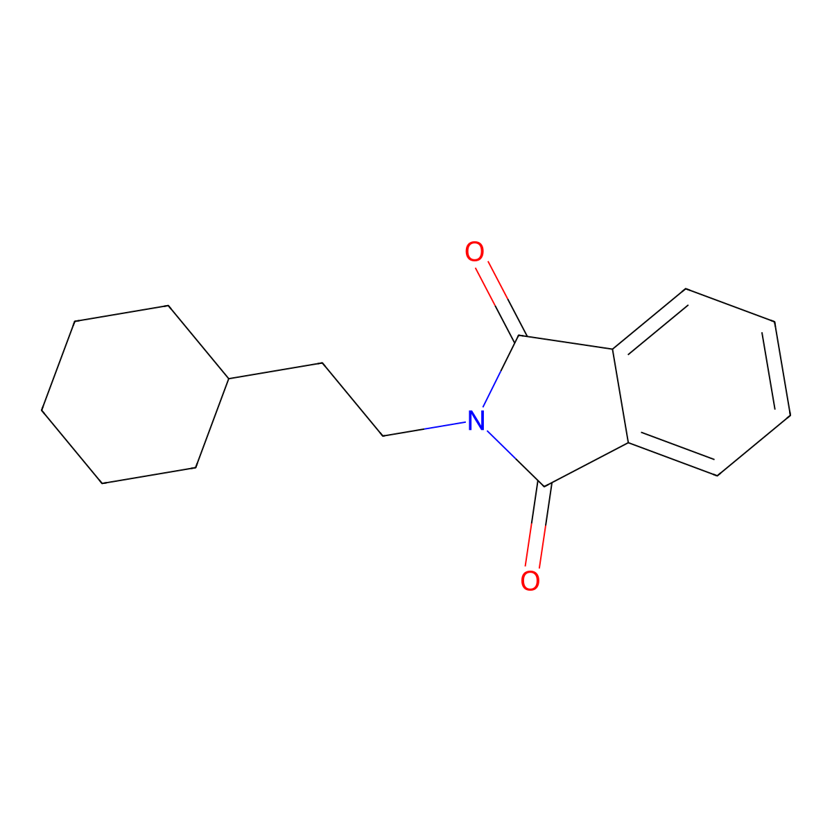 2-(2-cyclohexylethyl)-1H-isoindole-1,3(2H)-dione molecular structure, CAS 41763-92-2
