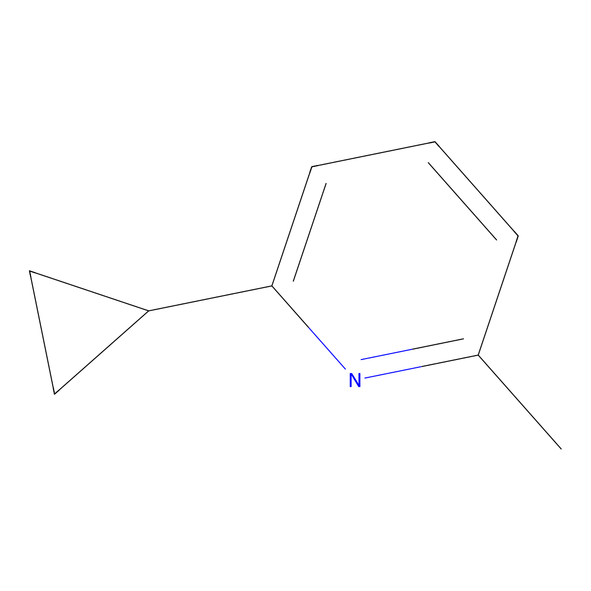 2-Cyclopropyl-6-methyl-pyridine molecular structure, CAS 41765-00-8