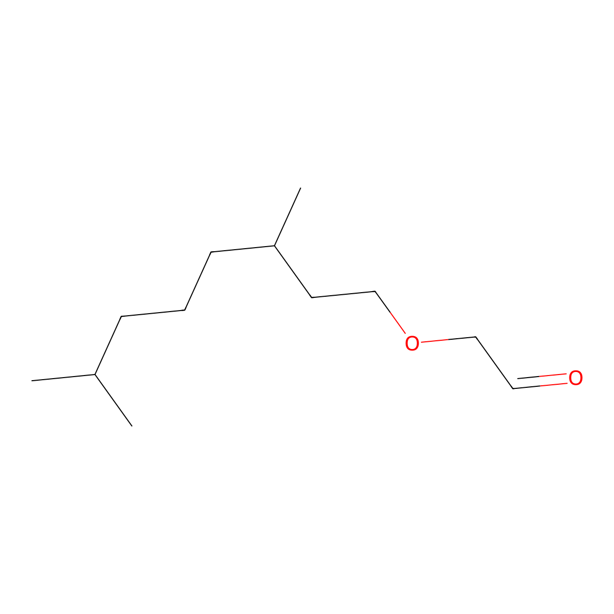 Acetaldehyde, 2-((3,7-dimethyloctyl)oxy)- molecular structure, CAS 41767-05-9