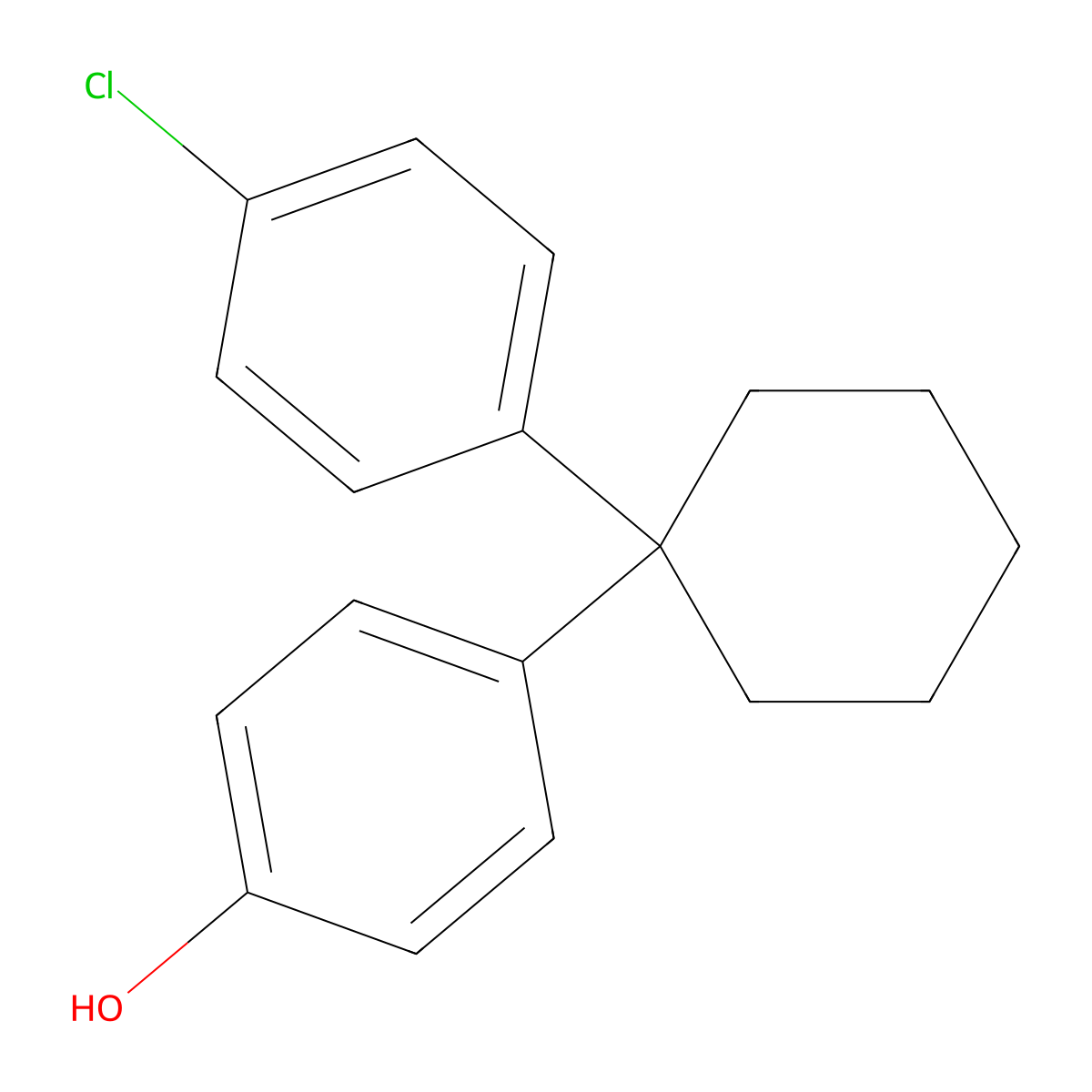 4-[1-(4-Chlorophenyl)cyclohexyl]phenol molecular structure, CAS 41768-89-2