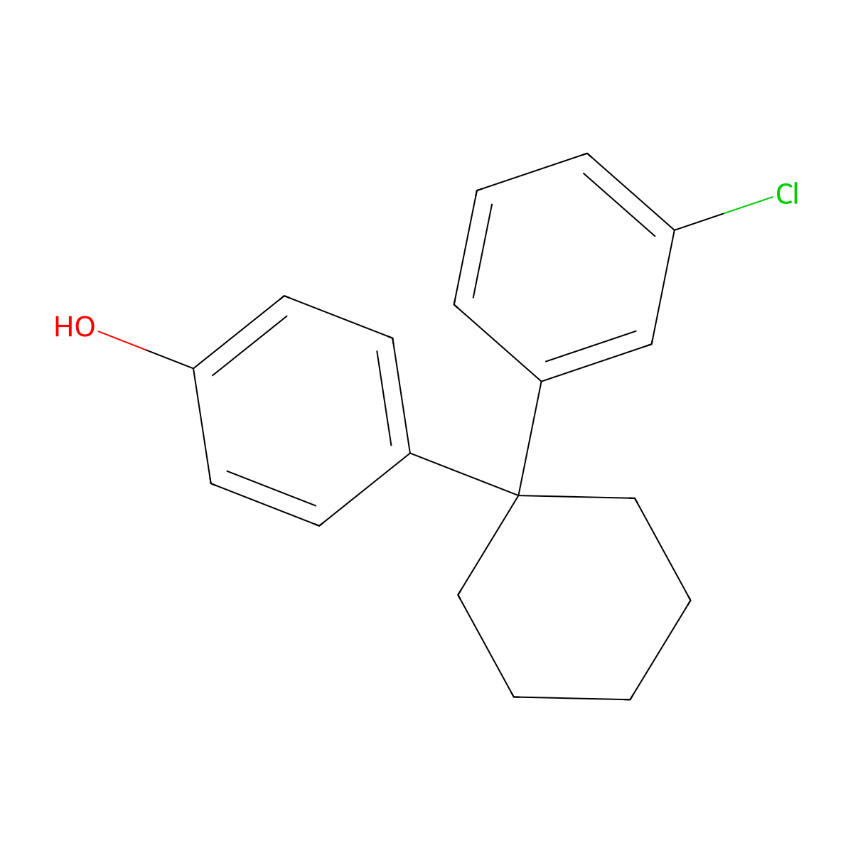 4-[1-(3-Chlorophenyl)cyclohexyl]phenol molecular structure, CAS 41768-92-7