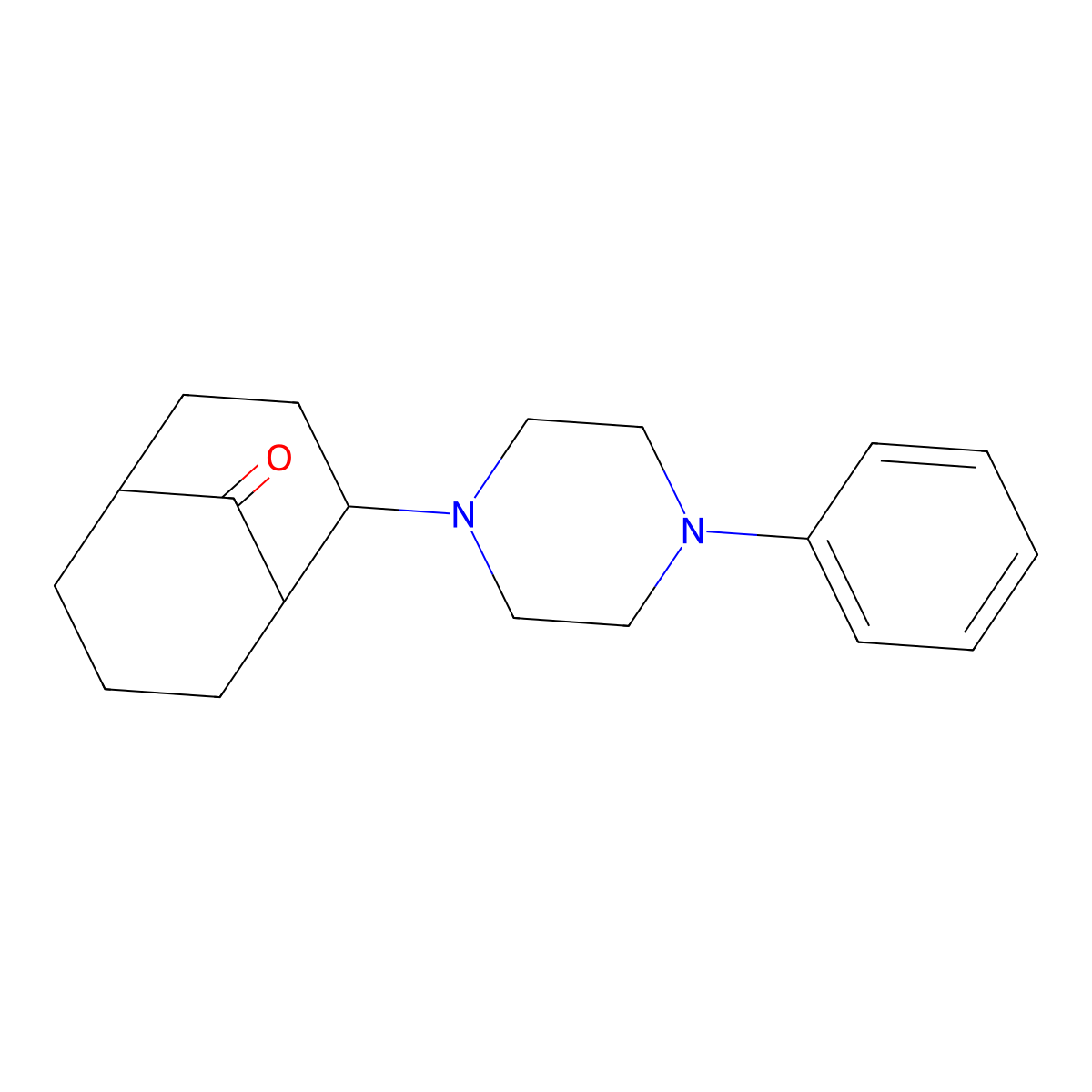 2-(4-Phenylpiperazin-1-yl)bicyclo(3.3.1)nonan-9-one molecular structure, CAS 4177-34-8